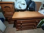 Ladekast met 3 laden + 2 houten nachtkastjes, Huis en Inrichting, Ophalen, Gebruikt, Minder dan 45 cm, 55 tot 70 cm
