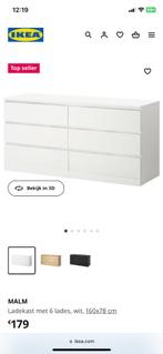 NOUVEAU DANS LA BOÎTE | Commode Ikea Malm avec 6 tiroirs, 150 à 200 cm, MODERN, 25 à 50 cm, 5 tiroirs ou plus