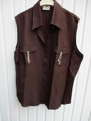 Chemise/gilet marron avec col/débardeur taille 48 - 50