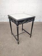 Antieke zwart gelakte tafel met spiegel blad, Antiek en Kunst, Ophalen