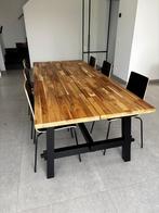 Houten eettafel met stoelen, Huis en Inrichting, Ophalen, 100 tot 150 cm, 200 cm of meer, Zo goed als nieuw