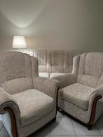 Coin salon couleur crème avec canapé et deux fauteuils, Maison & Meubles, Canapés | Sofas & Chaises Longues, Comme neuf, 200 à 250 cm