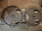 2x20kg halterschijven 30mm + stang, Sport en Fitness, Fitnessmaterialen, Ophalen, Zo goed als nieuw, Halterschijven