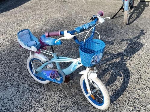 kinderfiets frozen 3-5jaar 14" wielen, Fietsen en Brommers, Fietsen | Kinderfietsjes, Zo goed als nieuw, Minder dan 16 inch, Zijwieltjes