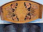 Oude Art-Déco eiken plateau met inlegwerk- vlinders, Antiek en Kunst, Antiek | Woonaccessoires, Ophalen of Verzenden