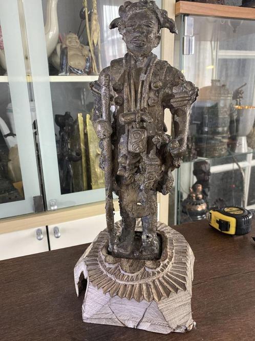 afrikaanse oba strijder-benin 33cm 7kg, Antiek en Kunst, Antiek | Brons en Koper, Brons, Ophalen of Verzenden