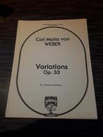Carl Maria von Weber: Variations op. 33 for clarinet & piano, Musique & Instruments, Partitions, Enlèvement ou Envoi, Artiste ou Compositeur