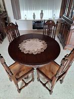 Antieke jachtafel met 6 stoelen., Ophalen, Zo goed als nieuw
