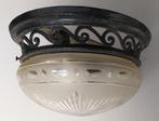 ANTIEKE PLAFONDLAMP - 1900, Ophalen of Verzenden, Zo goed als nieuw, Glas