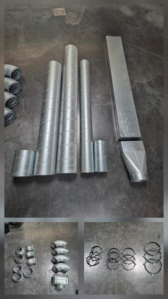 Ventilatie onderdelen, spiraal buis koppelingen en beugels, Doe-het-zelf en Bouw, Ventilatie en Afzuiging, Nieuw, Ophalen