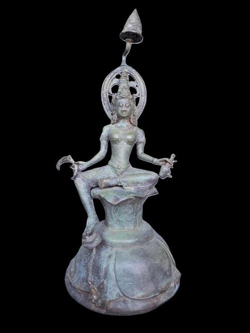 Bronzen beeld van de godin SRI/Lakshmi/India/Indonesië/Azië, Antiek en Kunst, Kunst | Niet-Westerse kunst, Ophalen of Verzenden