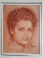 Portrait daté 1944 et signé Baltus, Antiquités & Art, Art | Dessins & Photographie, Enlèvement