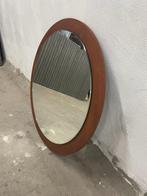 vintage ronde houten spiegel, Antiek en Kunst, Ophalen, Rond, 50 tot 100 cm, Minder dan 100 cm