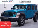 Jeep Wrangler 2.2D Rubicon 200 pk Aut. Grijs Kenteken Leder, Auto's, Automaat, Parkeersensor, Blauw, Bedrijf