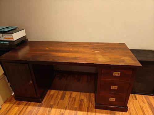 Volhouten bureau - kleur roodbruin, Maison & Meubles, Bureaux, Utilisé, Bureau, Enlèvement