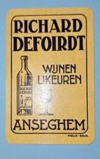 Speelkaart Anseghem – Likeuren Defoirdt, geel_105, Verzamelen, Ophalen of Verzenden, Gebruikt, Speelkaart(en)