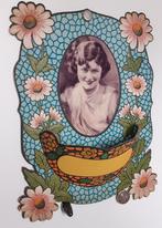 2 originele belgische kartonnen reclamebakjes, Verzamelen, Verzenden, Gebruikt, Reclamebord