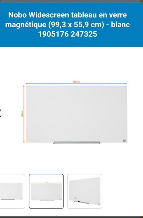Nobo Glasbord met breedbeeld, magnetisch, Diversen, Bureau-accessoires, Zo goed als nieuw, Ophalen