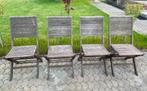 4 opvouwbare teakhouten stoelen, Ophalen, Zo goed als nieuw, Teakhout, Stapelbaar