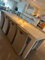 eiken tafel, eiken bank en 8 stoelen, Huis en Inrichting, Tafels | Eettafels, Ophalen, Gebruikt, Eikenhout