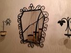 Antieke spiegel + 2x wanddekoratie, Ophalen of Verzenden, Zo goed als nieuw
