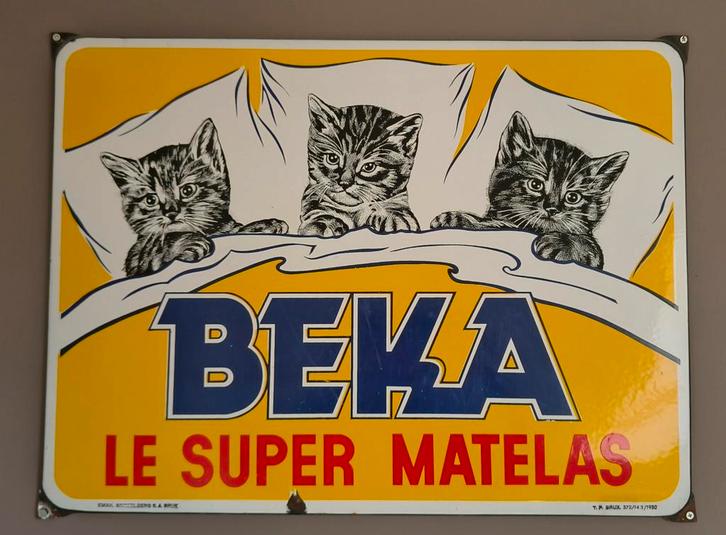 Beka emaille plaat, Verzamelen, Merken en Reclamevoorwerpen, Ophalen