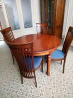 Klassieke ronde tafel met 4 elegante stoelen, Huis en Inrichting, Ophalen, Gebruikt