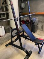 Bench press/squat rack/military press (nieuw €400), Sport en Fitness, Overige typen, Gebruikt, Metaal, Rug