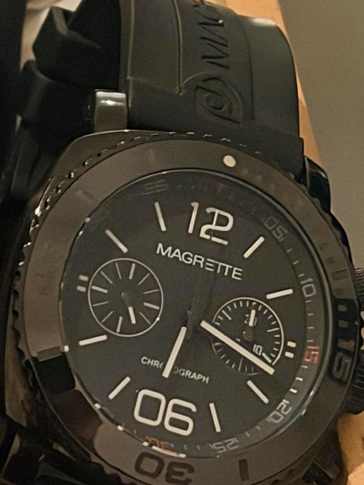 Magrette zwart pvd, Handtassen en Accessoires, Horloges | Heren, Zo goed als nieuw, Ophalen of Verzenden