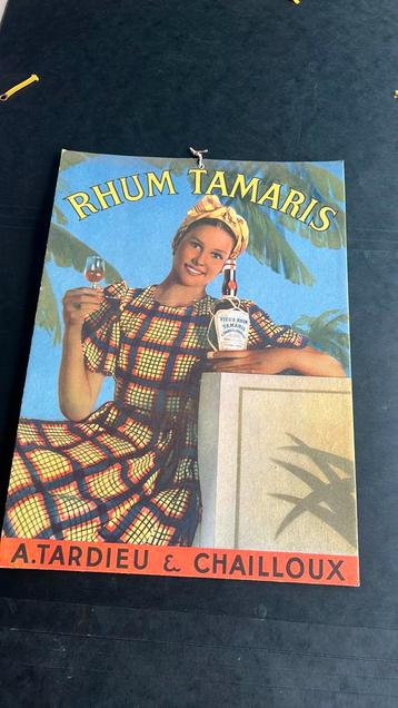 Oude litho pancarte Rhum Tamaris jaren 50 beschikbaar voor biedingen