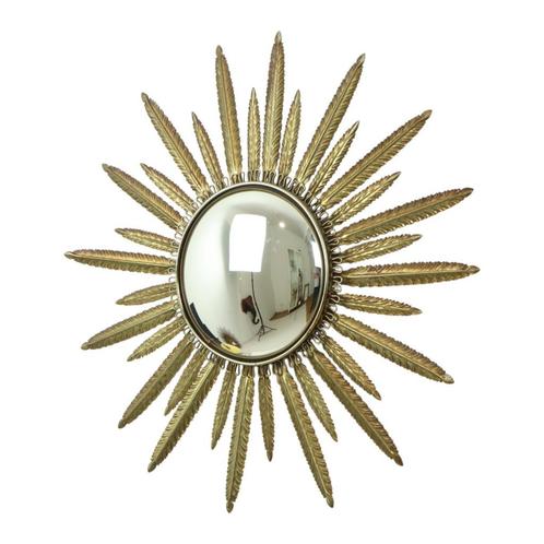 Mid Century Verkoperd Metalen Zonnespiegel Deknudt Convex 55, Antiek en Kunst, Antiek | Spiegels, 50 tot 100 cm, Minder dan 100 cm