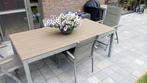 Tuintafel 2x1m met 6 stoelen en 2 relaxstoelen, Tuin en Terras, Tuintafels, Ophalen, Gebruikt, Rechthoekig, Aluminium