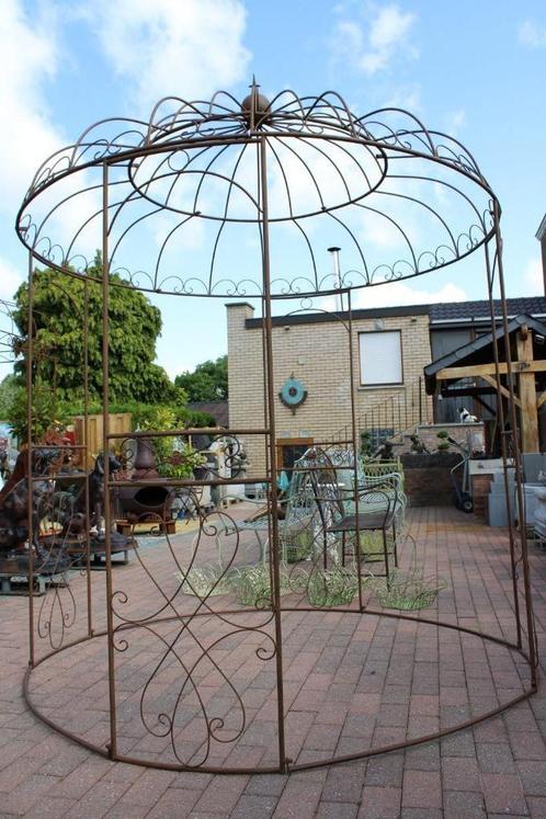 rond smeedijzeren tuinhuisje in bruine kleur DIA: 2m20cm, Tuin en Terras, Tuinmeubel-accessoires, Nieuw, Ophalen