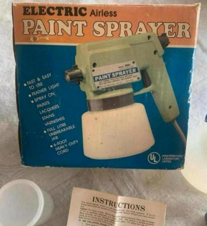 Vintage Elektrische Airless Paint Sprayer Verf spuit retro, Doe-het-zelf en Bouw, Schildersmaterialen, Nieuw, Verfspuit of Verfpomp