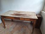 Houten tafel met 2 schuiven, Ophalen