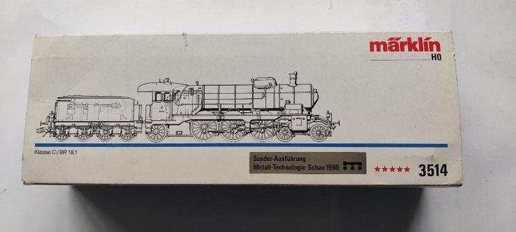 Märklin 3514 zilverkleurige loc met tender, Hobby en Vrije tijd, Modeltreinen | H0, Gebruikt, Locomotief, Wisselstroom, Märklin