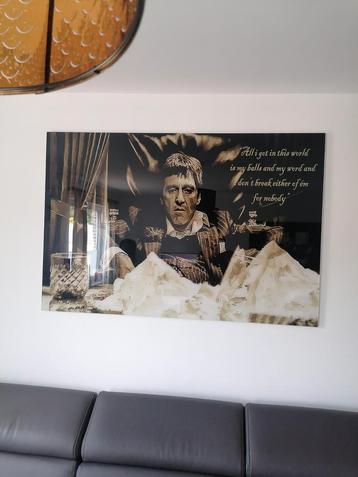 Tony Montana 150cm x 100cm op plexiglas  beschikbaar voor biedingen
