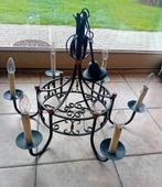 Zwart metalen luster, landelijke stijl., Huis en Inrichting, Ophalen, Gebruikt, Metaal, Landelijk