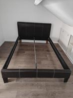 Bedframe imitatieleder, Ophalen, Gebruikt, Bruin, Tweepersoons
