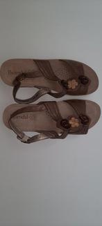 Damessandalen - Björndal ‐ echt leder, Bruin, Zo goed als nieuw, Sandalen of Muiltjes, Ophalen of Verzenden