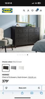 HEMNES Chest of 8 drawers, black-brown, 160x96 cm, Huis en Inrichting, Tafels | Bijzettafels, Ophalen