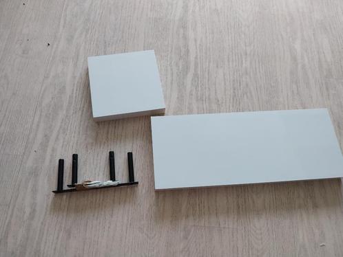 2 witte zwevende muurplanken, Huis en Inrichting, Woonaccessoires | Wandplanken en Boekenplanken, Gebruikt, Ophalen of Verzenden