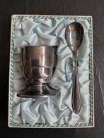 Zilveren eierdop met lepeltje, Antiek en Kunst, Ophalen of Verzenden