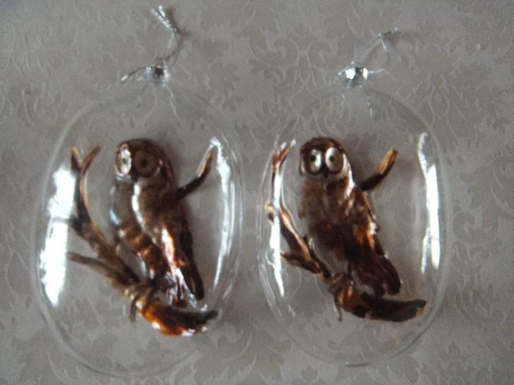 glazen kerstbal uil, Antiek en Kunst, Antiek | Glaswerk en Kristal, Ophalen of Verzenden