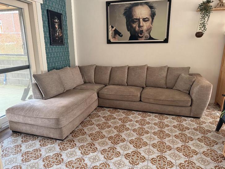 Canapé 6 places avec méridienne gauche, Maison & Meubles, Canapés | Salons, Comme neuf, Banc d'angle, Quatre personnes ou plus