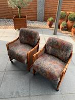 2 comfortabele zetels op wieltjes, Huis en Inrichting, Fauteuils, Ophalen, Gebruikt, Minder dan 75 cm, Riet of Rotan