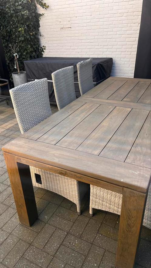 Grote Tuintafel 240x100x78 + 6 stoelen, Tuin en Terras, Tuintafels, Gebruikt, Ophalen