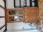 Antieke kast met versierd glas, Huis en Inrichting, Kasten | Boekenkasten, Ophalen