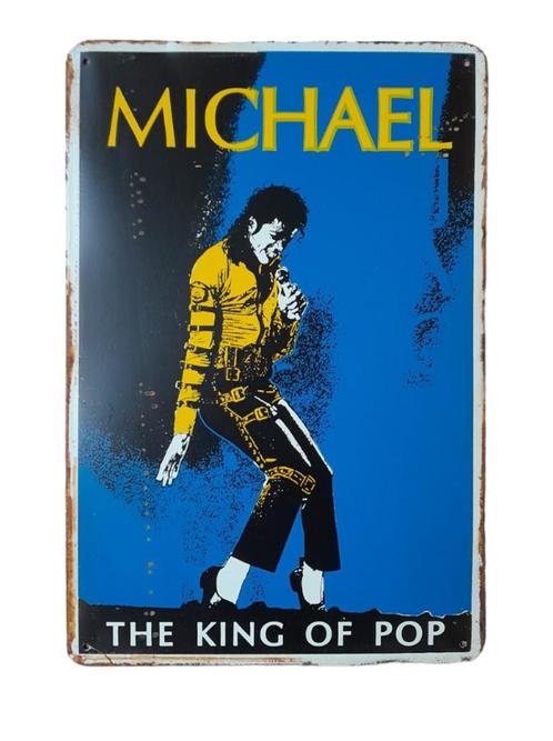 Metalen rusty-old vintage look wandplaat Michael Jackson, Verzamelen, Muziek, Artiesten en Beroemdheden, Nieuw, Ophalen of Verzenden