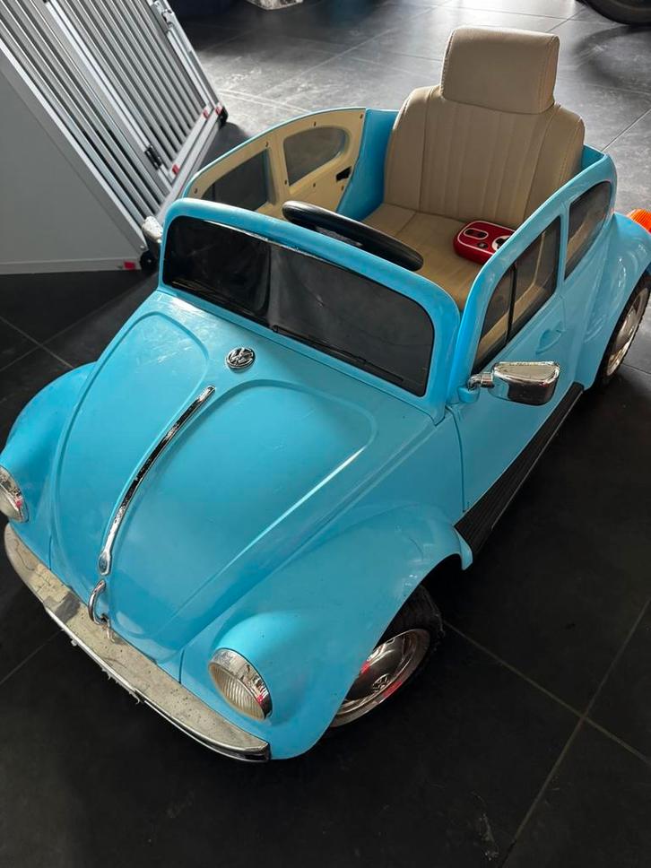 Volkswagen Beetle Oldtimer Blauw - 12V Kinderauto, Kinderen en Baby's, Speelgoed | Buiten | Accuvoertuigen, Gebruikt, Ophalen